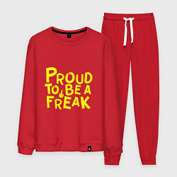 Костюм хлопковый мужской Proud to be a freak, цвет: красный