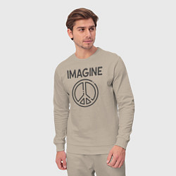 Костюм хлопковый мужской Peace imagine, цвет: миндальный — фото 2