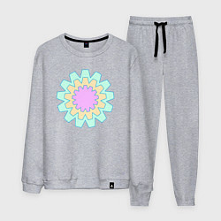 Костюм хлопковый мужской Круговые фигуры, цвет: меланж