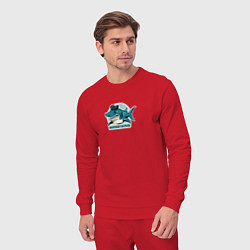 Костюм хлопковый мужской Акула - морской патруль, цвет: красный — фото 2