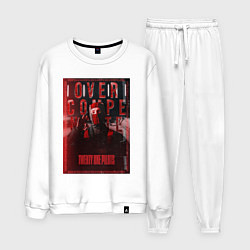 Костюм хлопковый мужской В маске - Twenty one pilots, цвет: белый