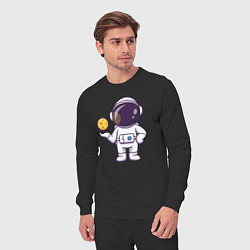 Костюм хлопковый мужской Космонавт и планета, цвет: черный — фото 2