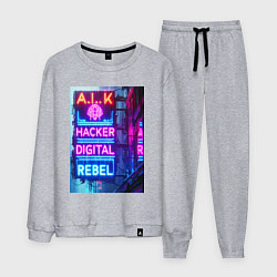 Мужской костюм Ai hacker digital rebel - neon glow