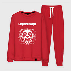 Костюм хлопковый мужской Linkin Park rock panda, цвет: красный