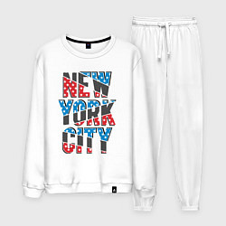 Костюм хлопковый мужской Америка Нью-Йорк, цвет: белый
