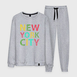 Костюм хлопковый мужской New York city colors, цвет: меланж