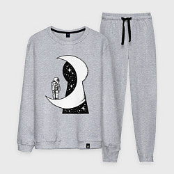 Костюм хлопковый мужской Космос в замочной скважине, цвет: меланж