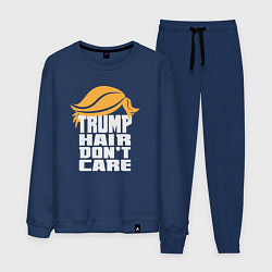 Костюм хлопковый мужской Trump hair dont care, цвет: тёмно-синий