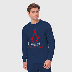 Костюм хлопковый мужской Assassins creed shadows logo, цвет: тёмно-синий — фото 2