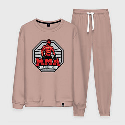 Костюм хлопковый мужской MMA championship, цвет: пыльно-розовый