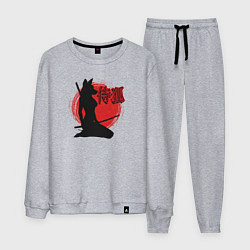 Костюм хлопковый мужской Самурайская лиса, цвет: меланж