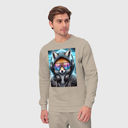 Костюм хлопковый мужской Urban fox - ai art, цвет: миндальный — фото 2