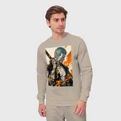 Костюм хлопковый мужской Ван-Пис Зоро Ророноа фехтовальщик, цвет: миндальный — фото 2