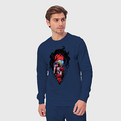 Костюм хлопковый мужской Prey Morgan Yu, цвет: тёмно-синий — фото 2