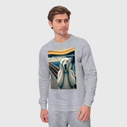 Костюм хлопковый мужской Полярный медведь кричит на картине Эдварда Мунка, цвет: меланж — фото 2