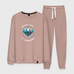 Костюм хлопковый мужской Сияй как бриллиант, цвет: пыльно-розовый
