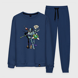 Костюм хлопковый мужской Hit me boyo Hades skeleton, цвет: тёмно-синий