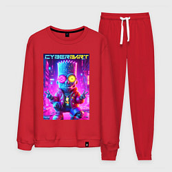 Костюм хлопковый мужской Cyber Bart in metropolis - neon glow, цвет: красный