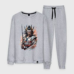 Костюм хлопковый мужской Demonic katana, цвет: меланж