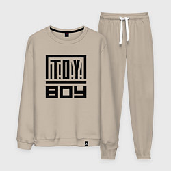 Костюм хлопковый мужской TOY - Official merch, цвет: миндальный