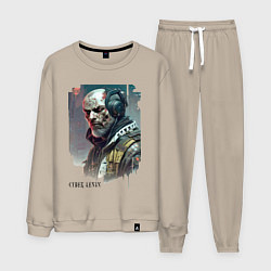 Костюм хлопковый мужской Cyber Lenin - ai art fantasy, цвет: миндальный