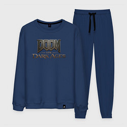 Костюм хлопковый мужской Doom the dark ages logo, цвет: тёмно-синий