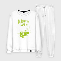 Костюм хлопковый мужской Футбол - моя любимая игра, цвет: белый