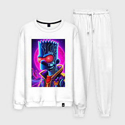 Костюм хлопковый мужской Cool Bart Simpson - neon glow, цвет: белый