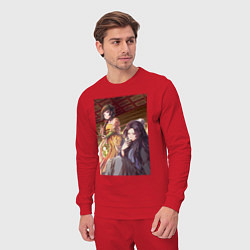 Костюм хлопковый мужской Монолог фармацевта Жэньши выпивает, цвет: красный — фото 2