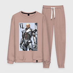Костюм хлопковый мужской Vladimir Lenin - cyberpunk fantasy, цвет: пыльно-розовый