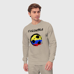 Костюм хлопковый мужской Сборная Колумбии, цвет: миндальный — фото 2
