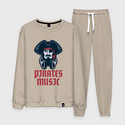 Костюм хлопковый мужской Пиратская музыка, цвет: миндальный