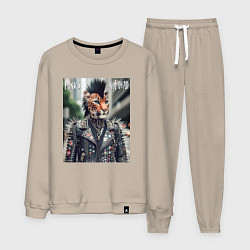 Мужской костюм Леопард панк музыкант - нейросеть