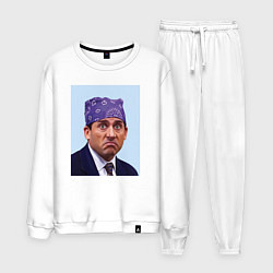 Костюм хлопковый мужской Michael Scott - Prison mike the office meme, цвет: белый