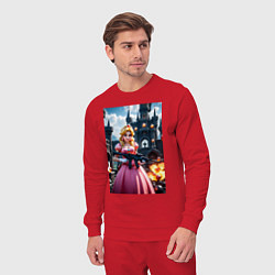 Костюм хлопковый мужской Принцесса Пич с автоматом, цвет: красный — фото 2