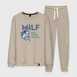 Костюм хлопковый мужской Milf милфа, цвет: миндальный