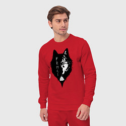 Костюм хлопковый мужской Волки одина фреки и гери, цвет: красный — фото 2