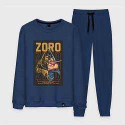 Костюм хлопковый мужской One piece Зоро Pirate Hunter, цвет: тёмно-синий