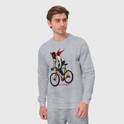 Костюм хлопковый мужской Демон велосипедист, цвет: меланж — фото 2