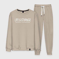 Костюм хлопковый мужской Life is strange double exposure logotypе, цвет: миндальный