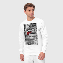 Костюм хлопковый мужской Lamborghini initial d, цвет: белый — фото 2