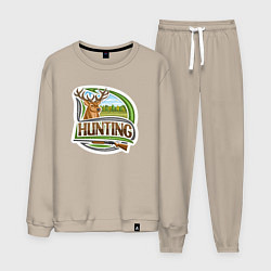 Костюм хлопковый мужской Deer hunting, цвет: миндальный