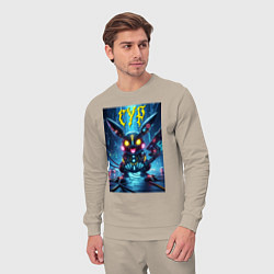 Костюм хлопковый мужской Cyber horror - Pikachu, цвет: миндальный — фото 2