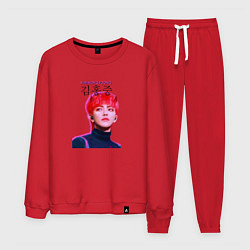 Костюм хлопковый мужской Kim Hong Joong Ateez, цвет: красный