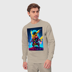 Костюм хлопковый мужской Cyberpunk - terrible Pikachu with claws, цвет: миндальный — фото 2