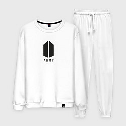 Костюм хлопковый мужской BTS Army black, цвет: белый