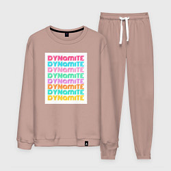 Костюм хлопковый мужской BTS Dynamite, цвет: пыльно-розовый