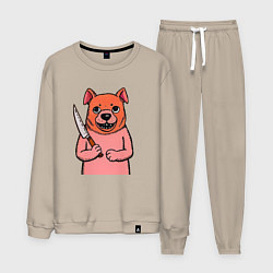 Мужской костюм Бульдог с красной мордой и ножом