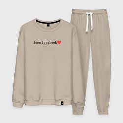 Костюм хлопковый мужской BTS Jeon Jung-kook, цвет: миндальный