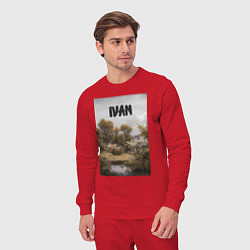 Костюм хлопковый мужской Ivan дом у озера, цвет: красный — фото 2